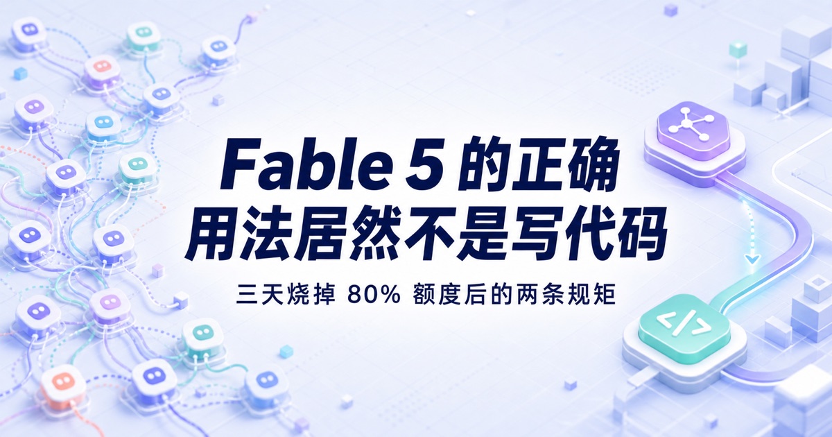 Fable 5 的正确用法居然不是写代码